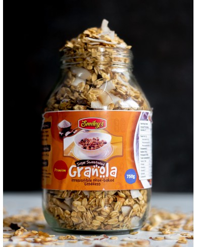 Smiley'z Premium (Sugar) Sweetened Granola 1kg Jar